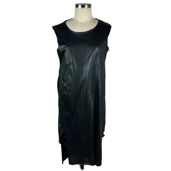 CHEAP MONDAY Connie Dress Black Layered Lagenlook Goth Medium Shiny - Picture 1 of 6